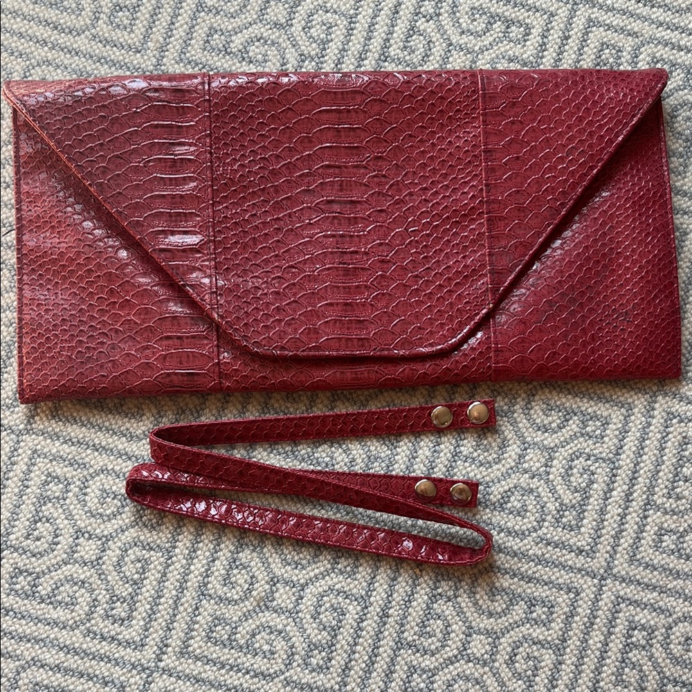 Chic Textured Red Clutch